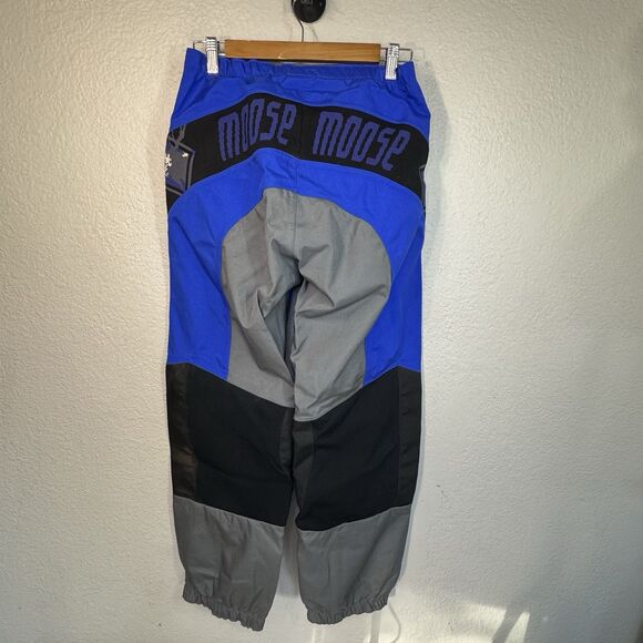 VTG Moose Motorports Pants Waterproof Motorcross Racing Blue Black 32x30 - Picture 2 of 6